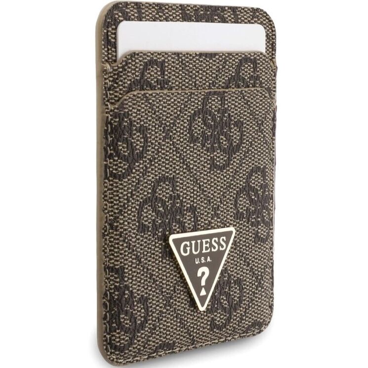 Кардхолдер з ремінцем для смартфону Guess triangle MagSafe (GUBPWMWSP4GTW) - Brown: фото 4 з 6