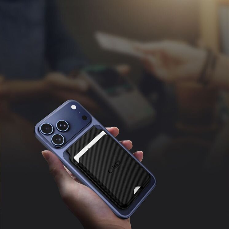 Кардхолдер Tech-Protect MagWallet Carbon Cover - Black: фото 5 из 5