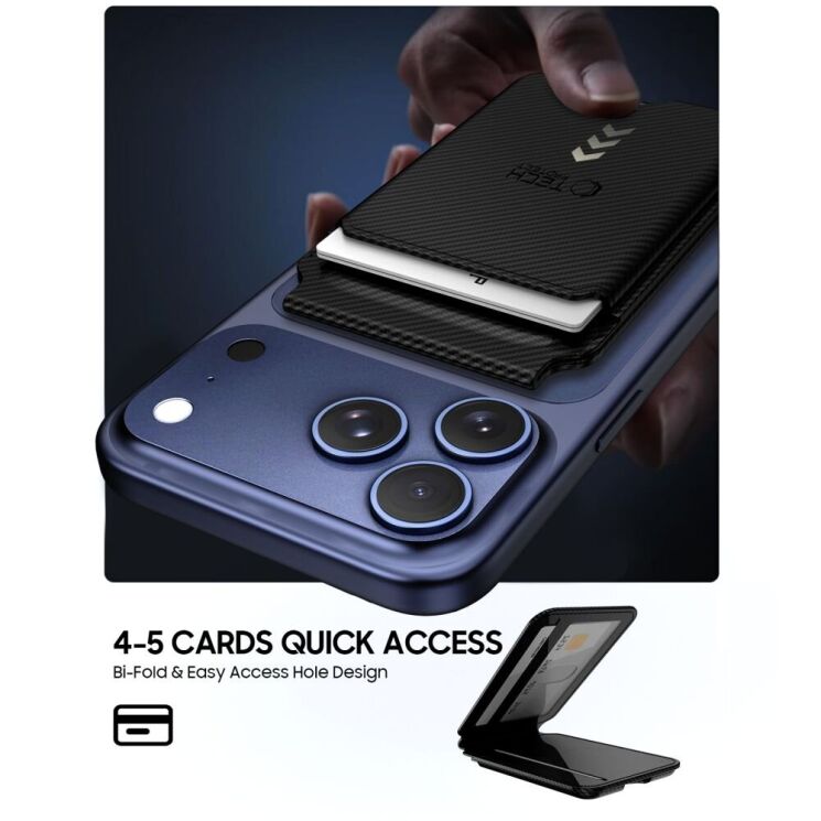 Кардхолдер Tech-Protect MagWallet Carbon Cover - Black: фото 3 из 5