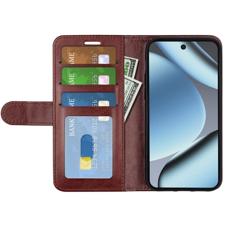 Классический чехол-книжка Deexe Wallet Style для Google Pixel 11 - Brown: фото 2 из 7
