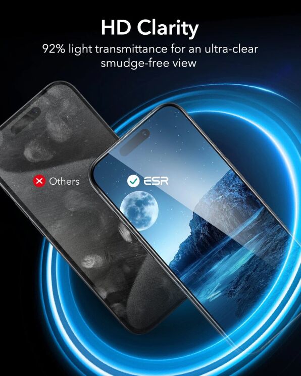 Комплект защитных стекол ESR Screen Protector Set для Apple iPhone 16: фото 5 из 6