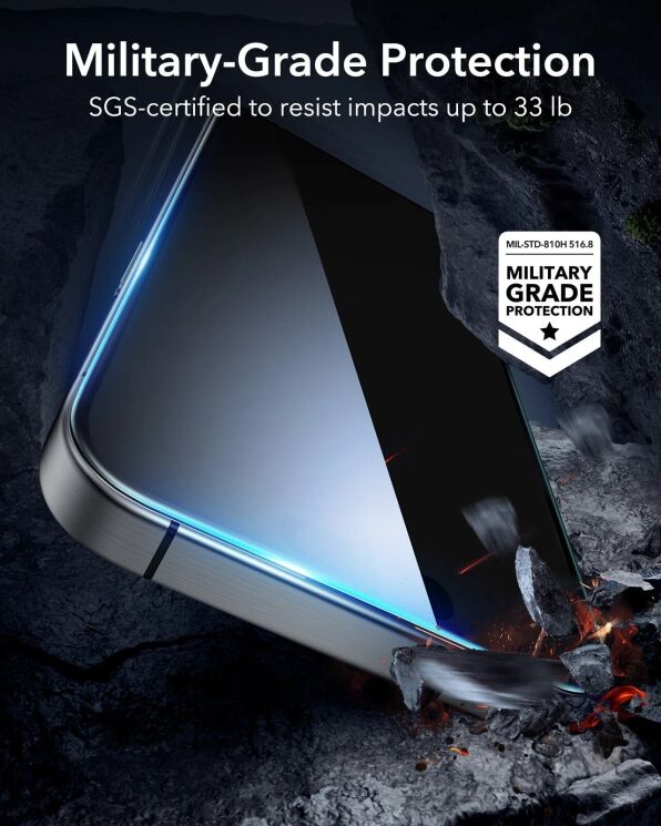Комплект защитных стекол ESR Screen Protector Set для Apple iPhone 16: фото 4 из 6