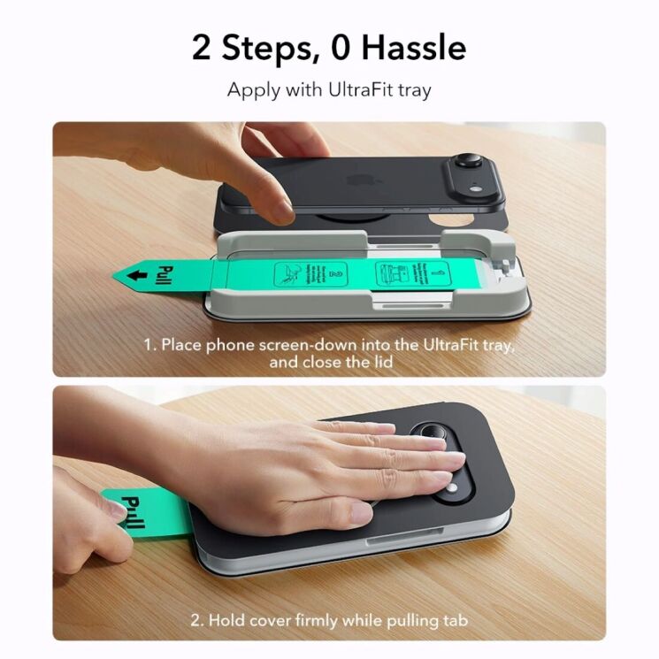 Комплект захисних стекол ESR UltraFit Classic для iPhone 16 Pro / 17 (4894240287705) - Black: фото 7 з 7