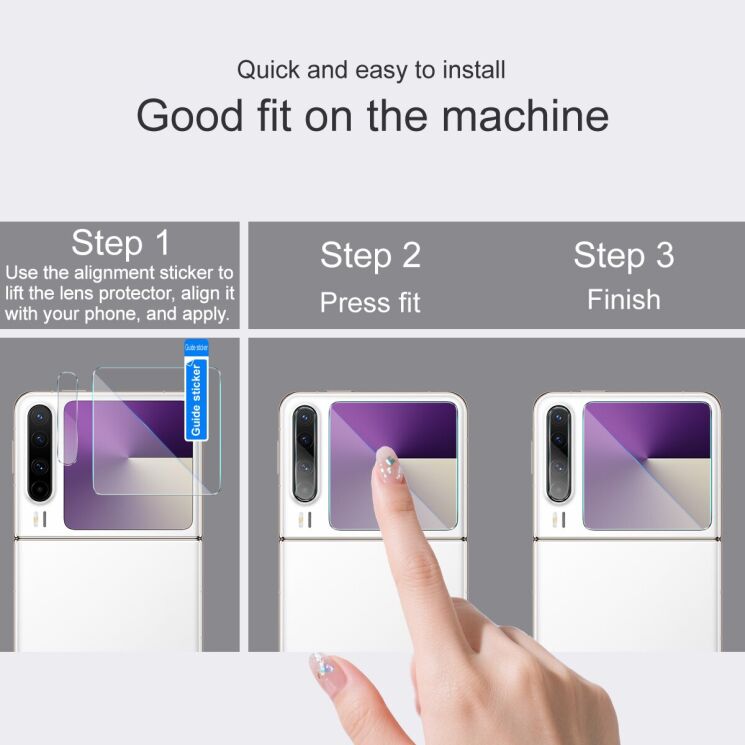 Комплект захисних стекол (на екран і камеру) IMAK Dual Guard для Samsung Galaxy Flip 7 FE: фото 4 з 7