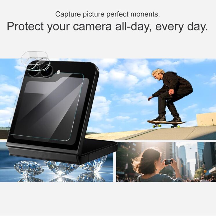 Комплект захисних стекол (на екран і камеру) IMAK Dual Guard для Samsung Galaxy Flip 7 FE: фото 5 з 7
