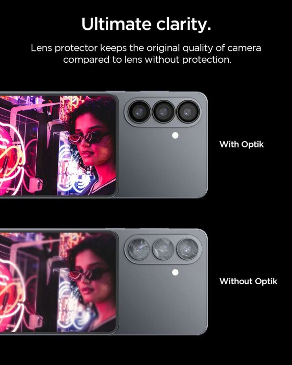 Комплект защитных стекол Spigen Optik Pro Lens Protector для Samsung Galaxy S26 Plus (S947) AGL11088 - Black: фото 11 из 14