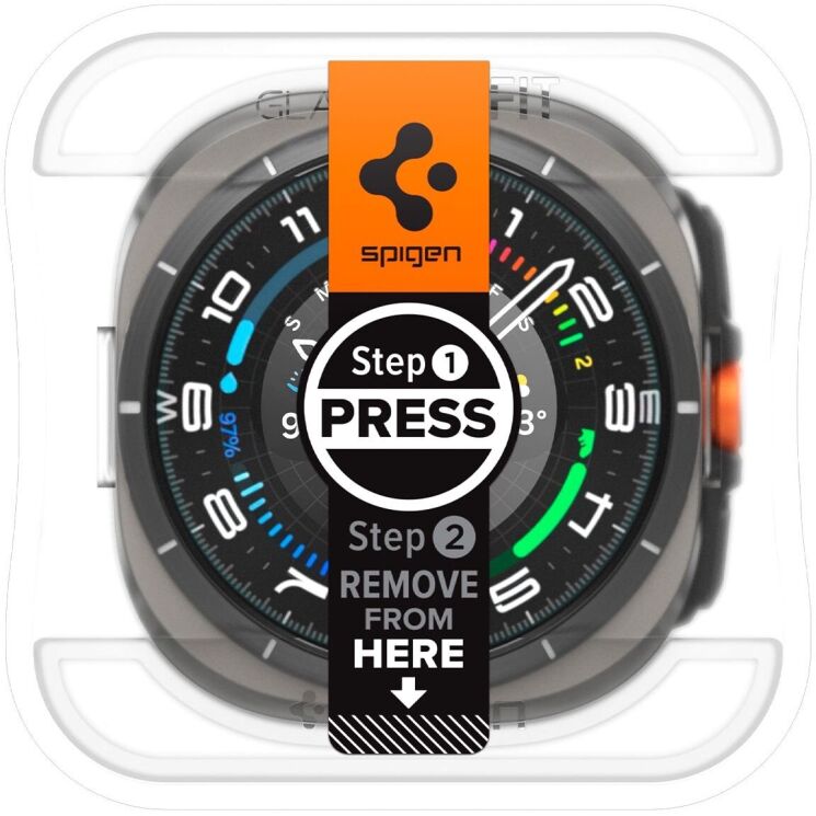 Комплект защитных стекол Spigen (SGP) Screen Protector EZ Fit Glas.tR (FW) для Samsung Galaxy Watch Ultra (47mm): фото 5 из 11