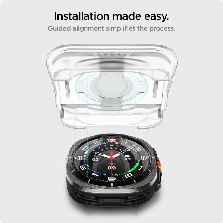 Комплект защитных стекол Spigen (SGP) Screen Protector EZ Fit Glas.tR (FW) для Samsung Galaxy Watch Ultra (47mm): фото 10 из 11