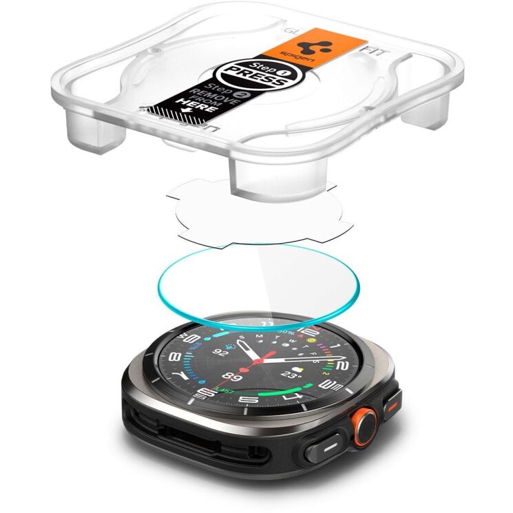 Комплект защитных стекол Spigen (SGP) Screen Protector EZ Fit Glas.tR (FW) для Samsung Galaxy Watch Ultra (47mm): фото 4 из 11