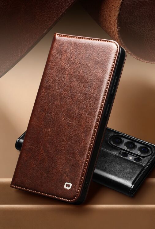 Кожаный чехол QIALINO Classic Case для Samsung Galaxy S26 Ultra - Black: фото 6 из 13