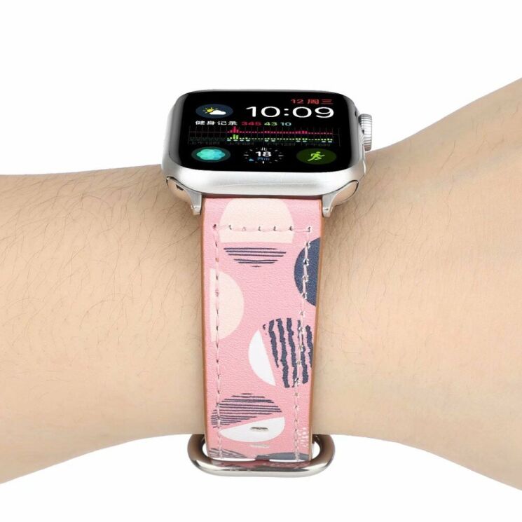 Кожаный ремешок Deexe Fashion Elegant для Apple Watch 46 / 45 / 44 / SE 44 / 42 (Series 1-3) / Ultra / Ultra 2 - Cute Pattern: фото 4 из 4