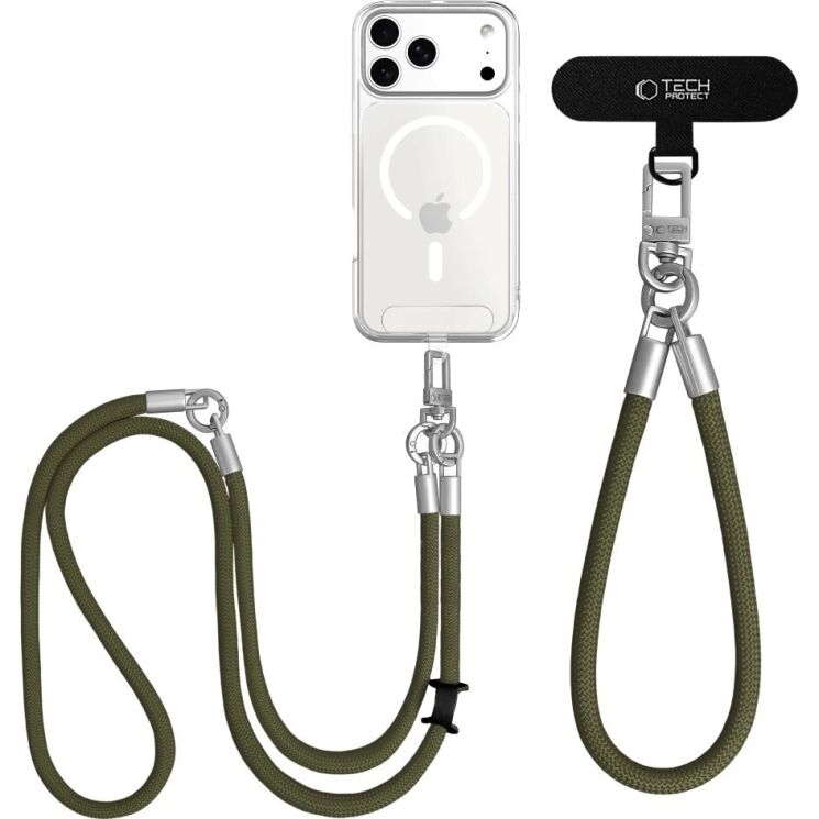 Набор ремешков Tech-Protect C10S Rope Crossbody - Green / Titanium: фото 3 из 10