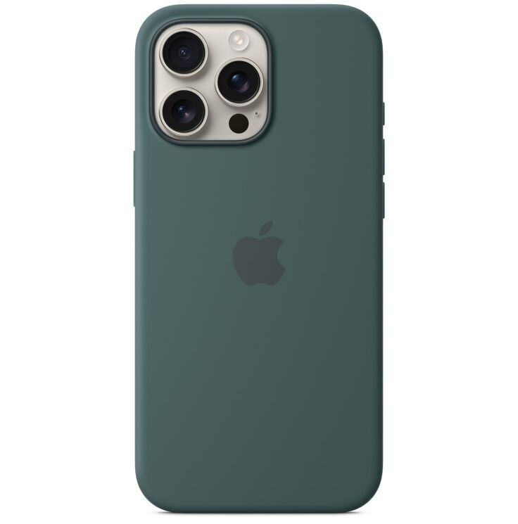 Оригінальний чохол Silicone Case with MagSafe для Apple iPhone 16 Pro Max (MA7V4) - Lake Green: фото 3 з 4
