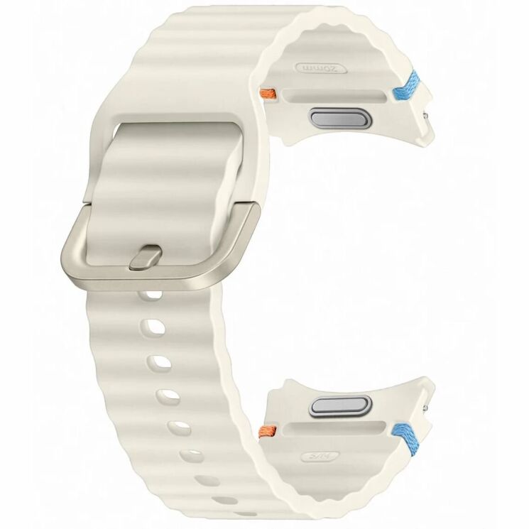 Оригинальный ремешок Sport Band (S/M) для Samsung Galaxy Watch 4 / 4 Classic / 5 / 5 Pro / 6 / 6 Classic / 7 / FE (ET-SNL30SWEGEU) - Cream: фото 1 из 3