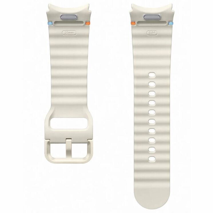 Оригинальный ремешок Sport Band (S/M) для Samsung Galaxy Watch 4 / 4 Classic / 5 / 5 Pro / 6 / 6 Classic / 7 / FE (ET-SNL30SWEGEU) - Cream: фото 3 из 3