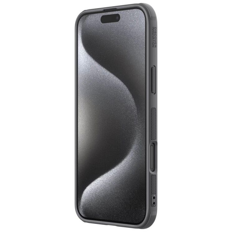Пластиковый чехол NILLKIN Frosted Shield для Apple iPhone 16 Pro - Grey: фото 5 из 19