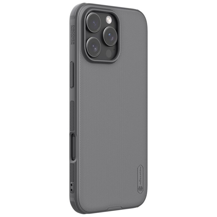 Пластиковый чехол NILLKIN Frosted Shield для Apple iPhone 16 Pro - Grey: фото 3 из 19