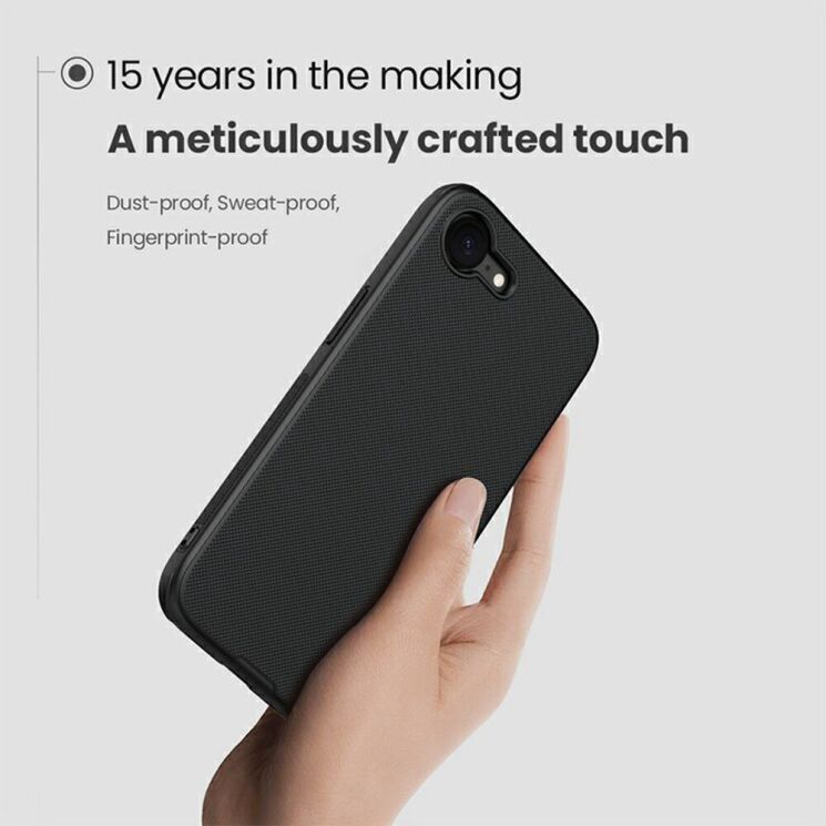 Пластиковый чехол NILLKIN Frosted Shield Pro Magnetic для Apple iPhone 16e - Black: фото 7 из 10