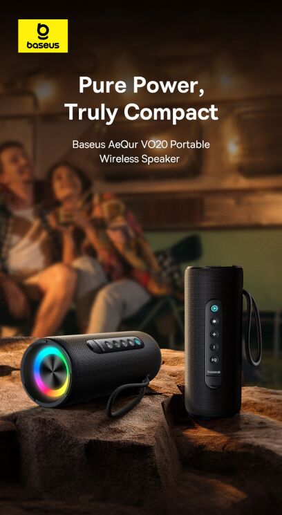 Портативна акустика Baseus AeQur VO20 (A20067900117-00) - Black: фото 6 з 21