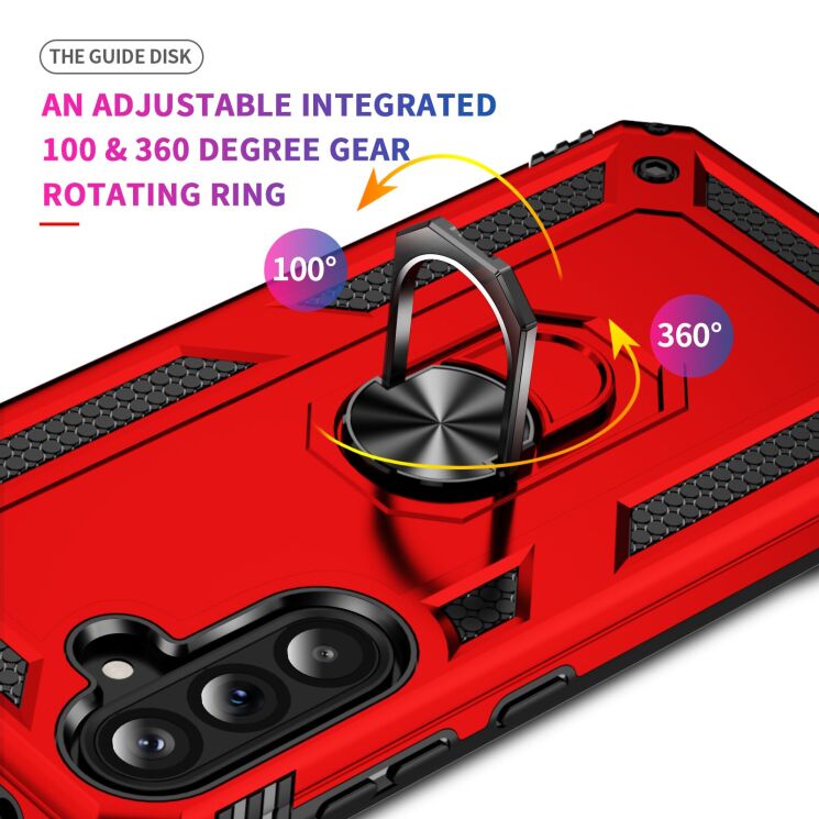 Противоударный чехол с подставкой Deexe Armor Case для Samsung Galaxy A37 (A376) - Black: фото 3 из 7