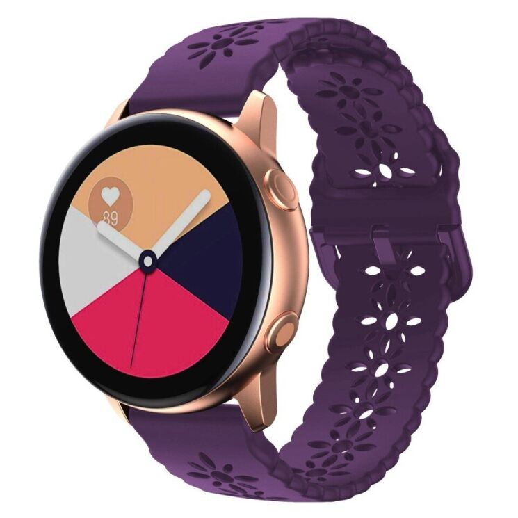Ремінець Deexe Blossom Strap для Samsung Galaxy Watch 5 (40/44mm) / 5 Pro (45mm) - Dark Purple: фото 1 з 4