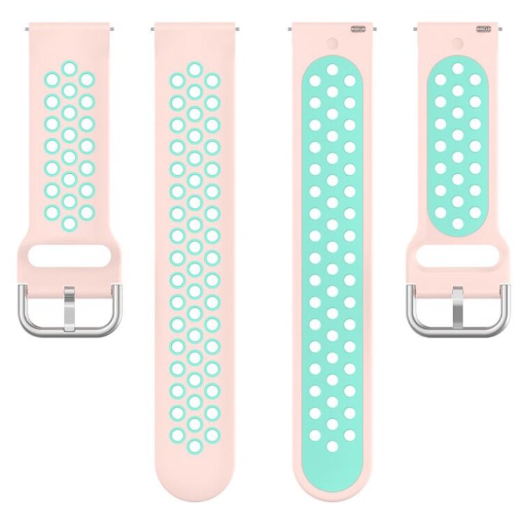 Ремешок Deexe Dual Color для Samsung Galaxy Watch 3 (41mm) - Light Pink / Cyan: фото 3 из 5