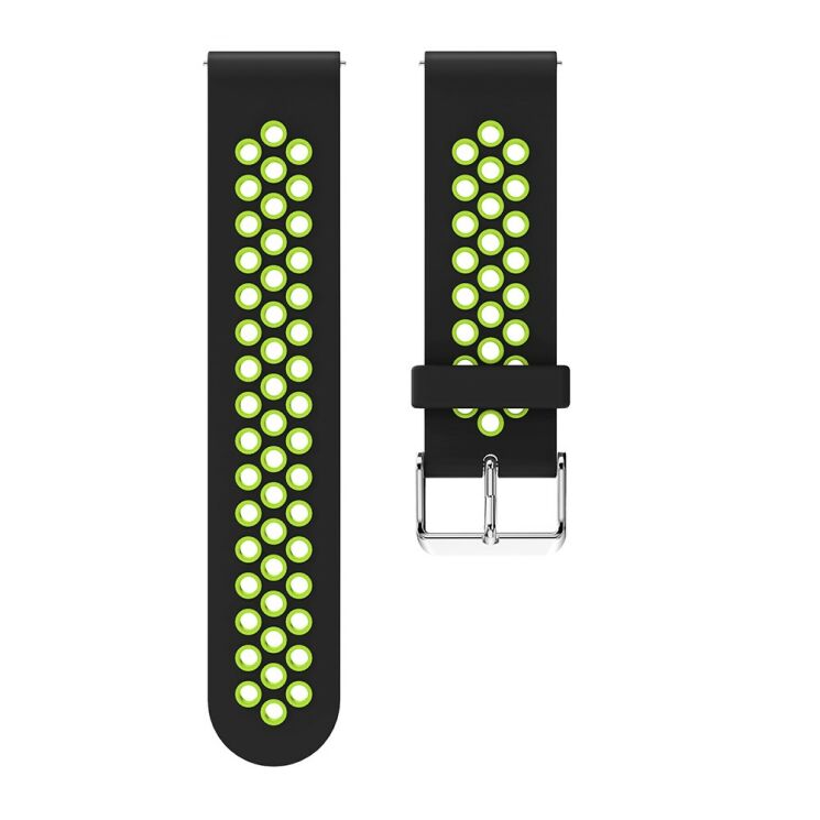 Ремешок Deexe Dual Color для Samsung Galaxy Watch 42mm / Watch 3 41mm - Black/Green: фото 3 из 4