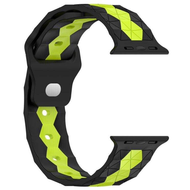 Ремешок Deexe Flex Series для Apple Watch 42 (Series 10) / 41 / 40 / SE 40 / 38 - Black / Lime: фото 3 из 6