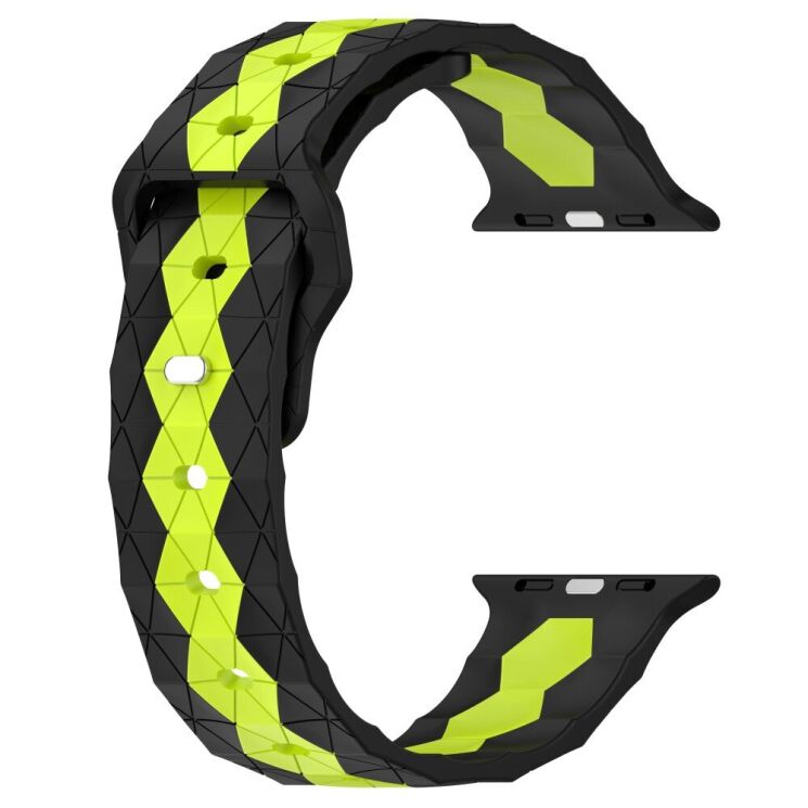 Ремешок Deexe Flex Series для Apple Watch 42 (Series 10) / 41 / 40 / SE 40 / 38 - Black / Lime: фото 2 из 6