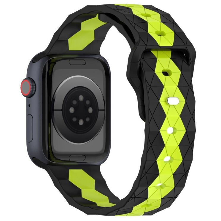 Ремешок Deexe Flex Series для Apple Watch 42 (Series 10) / 41 / 40 / SE 40 / 38 - Black / Lime: фото 1 из 6
