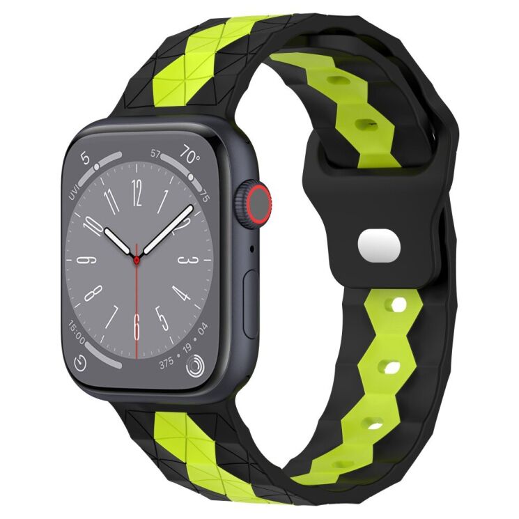Ремешок Deexe Flex Series для Apple Watch 42 (Series 10) / 41 / 40 / SE 40 / 38 - Black / Lime: фото 4 из 6