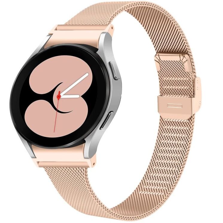 Ремешок Deexe Milanese Bracelet для Samsung Galaxy Watch 4 / 4 Classic / 5 / 5 Pro / 6 / 6 Classic / 7 / FE - Rose Gold: фото 3 из 7