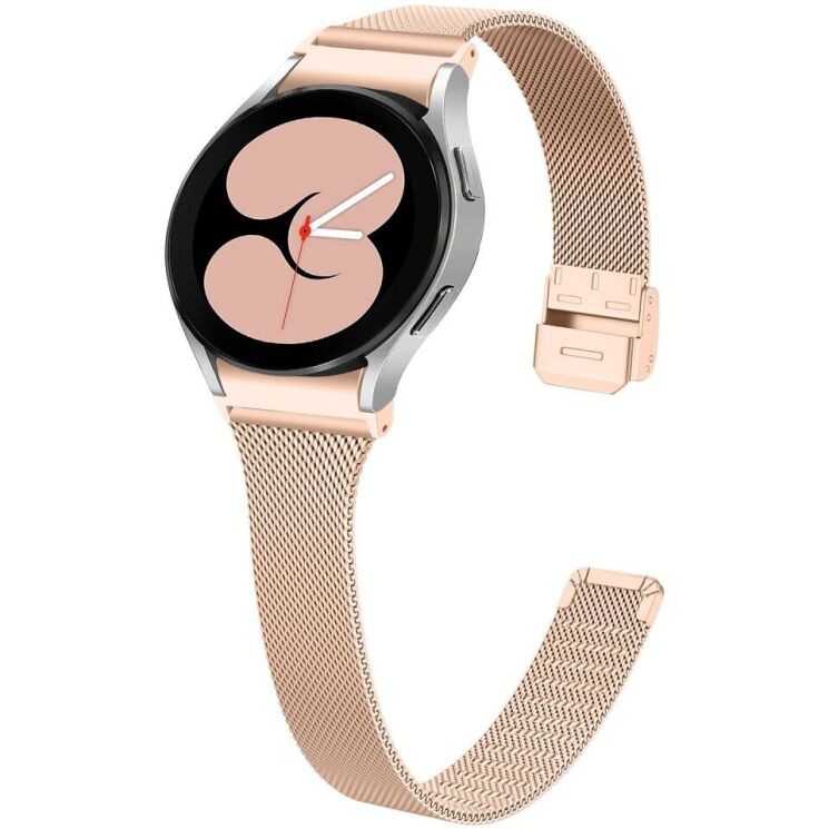 Ремешок Deexe Milanese Bracelet для Samsung Galaxy Watch 4 / 4 Classic / 5 / 5 Pro / 6 / 6 Classic / 7 / FE - Rose Gold: фото 2 из 7