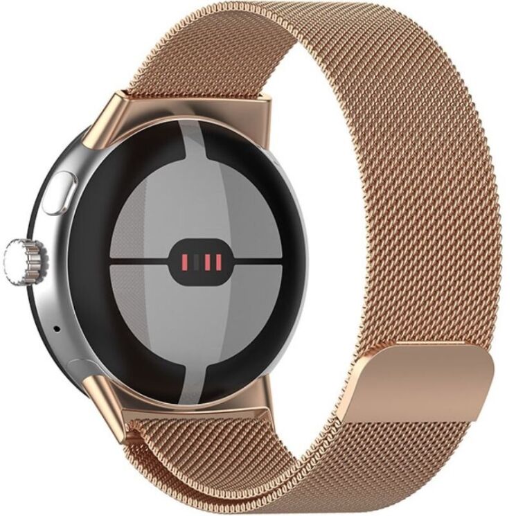 Ремешок Deexe Milanese Loop для Google Pixel Watch / Watch 2 / Watch 3 (41mm) - Rose Gold: фото 1 из 8