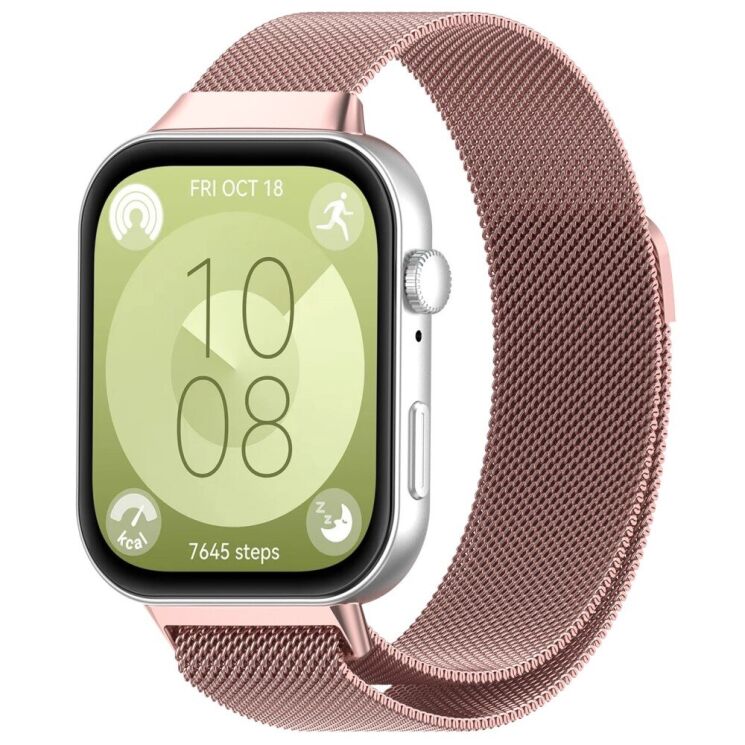 Ремінець Deexe Milanese Stainless Steel для Huawei Watch Fit 3 - Rose Pink: фото 4 з 8