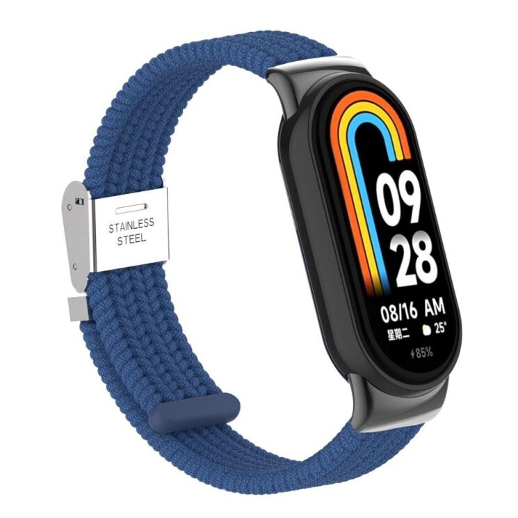 Ремешок Deexe Nylon Bracelet для Xiaomi Mi Smart Band 8 / 9 - Dark Blue: фото 4 из 6