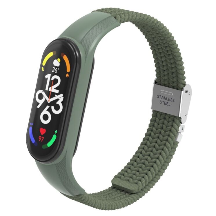 Ремешок Deexe Nylon Strap для Xiaomi Mi Band 7 - Dark Green: фото 5 из 5