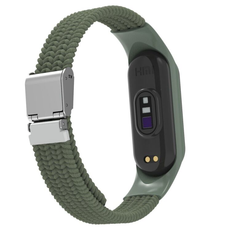 Ремешок Deexe Nylon Strap для Xiaomi Mi Band 7 - Dark Green: фото 4 из 5