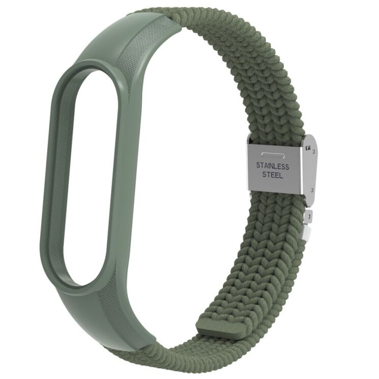 Ремешок Deexe Nylon Strap для Xiaomi Mi Band 7 - Dark Green: фото 2 из 5