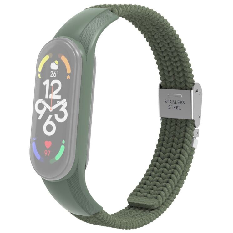 Ремешок Deexe Nylon Strap для Xiaomi Mi Band 7 - Dark Green: фото 1 из 5