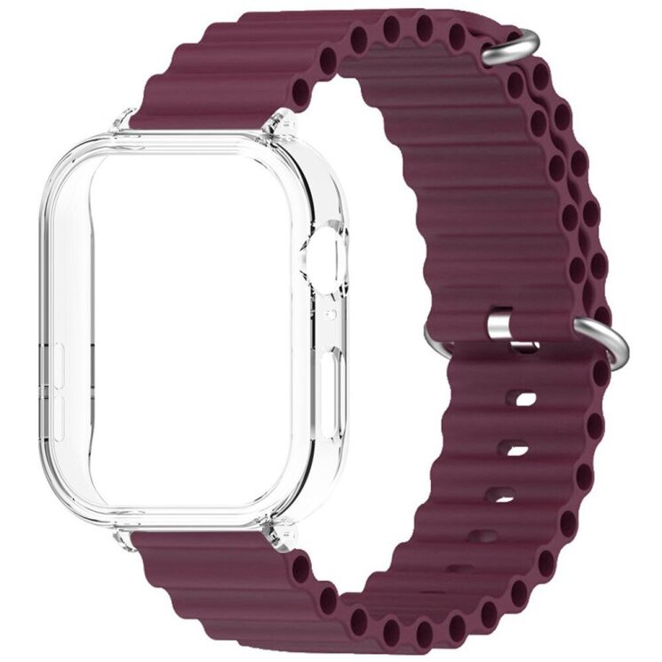 Ремешок Deexe Ocean Silicone для Huawei Watch Fit 3 - Wine Red: фото 2 из 3