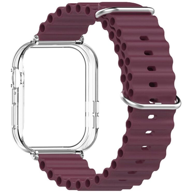 Ремешок Deexe Ocean Silicone для Huawei Watch Fit 3 - Wine Red: фото 3 из 3