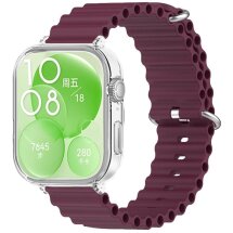 Ремешок Deexe Ocean Silicone для Huawei Watch Fit 3 - Wine Red: фото 1 из 3