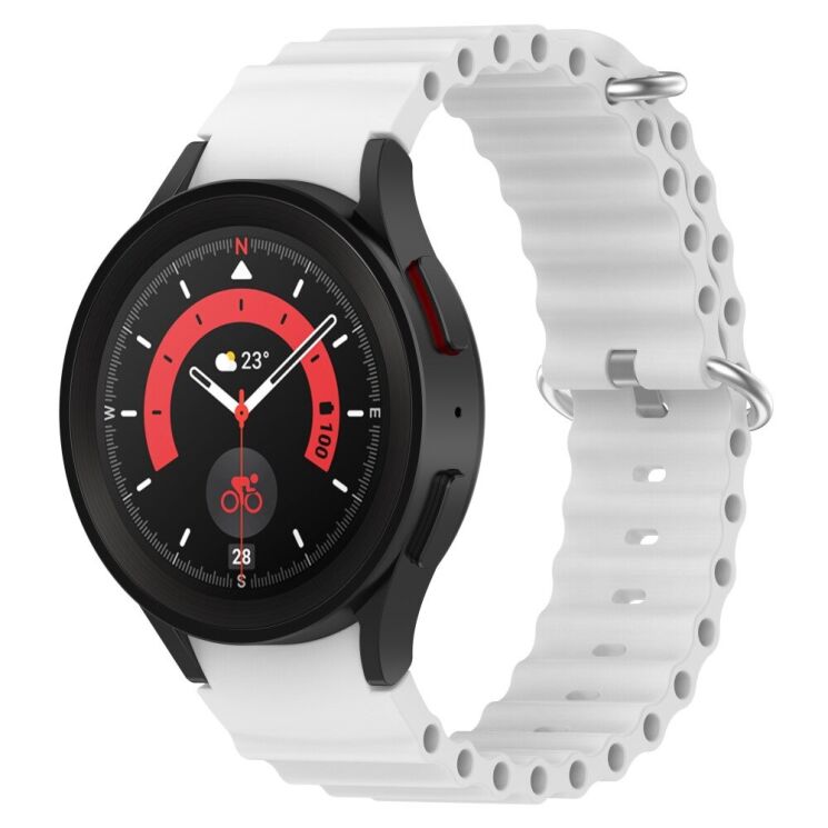 Ремінець Deexe Ocean Strap для Samsung Galaxy Watch 4 / 5 / 6 / 7 / FE (40mm) - White: фото 5 з 7