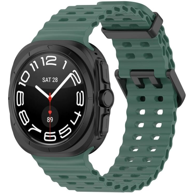 Ремінець Deexe Ocean Strap для Samsung Galaxy Watch Ultra (47mm) - Dark Green: фото 4 з 9