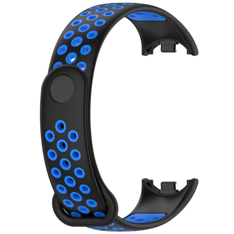 Ремешок Deexe Dual Color для Xiaomi Mi Smart Band 8 / 9 - Black / Blue: фото 4 из 7