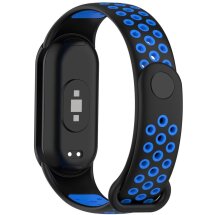 Ремешок Deexe Dual Color для Xiaomi Mi Smart Band 8 / 9 - Black / Blue: фото 1 из 7