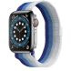 Ремінець Deexe Rainbow Loop для Apple Watch 46 / 45 / 44 / SE 44 / 42 (Series 1-3) / Ultra / Ultra 2 / Ultra 3 - Blue / Blue / Silver / White (251352D). Фото 2 з 4