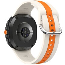 Ремінець Deexe Sport Strap для Samsung Galaxy Watch 8 (40/44mm) / 8 Classic - Starlight / Orange: фото 1 з 6