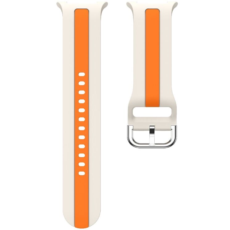 Ремінець Deexe Sport Strap для Samsung Galaxy Watch 8 (40/44mm) / 8 Classic - Starlight / Orange: фото 5 з 6